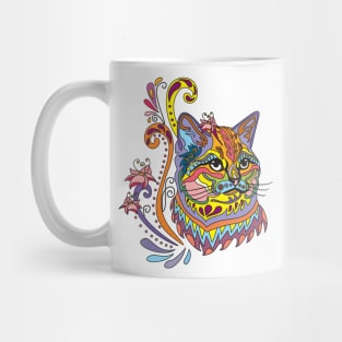 Colorful Ornamental Cat Mug